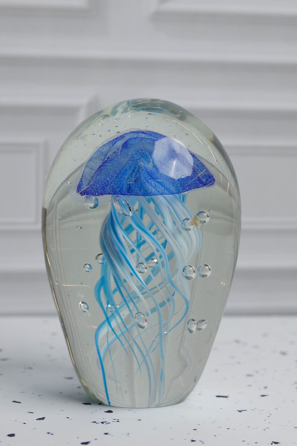 The Ocean Jellyfish Bloom Crystal Sculpture - BLUE
