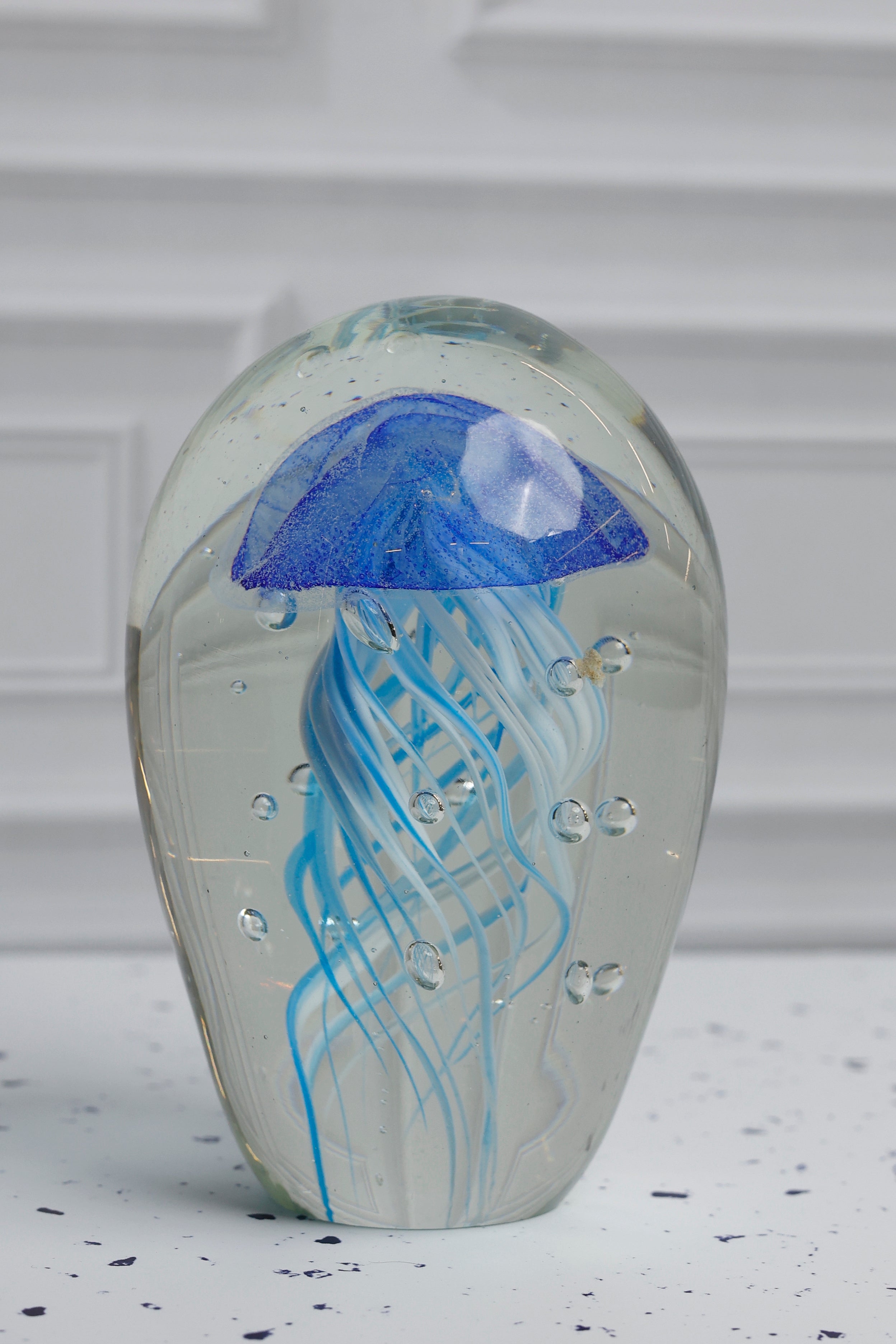 The Ocean Jellyfish Bloom Crystal Sculpture - BLUE