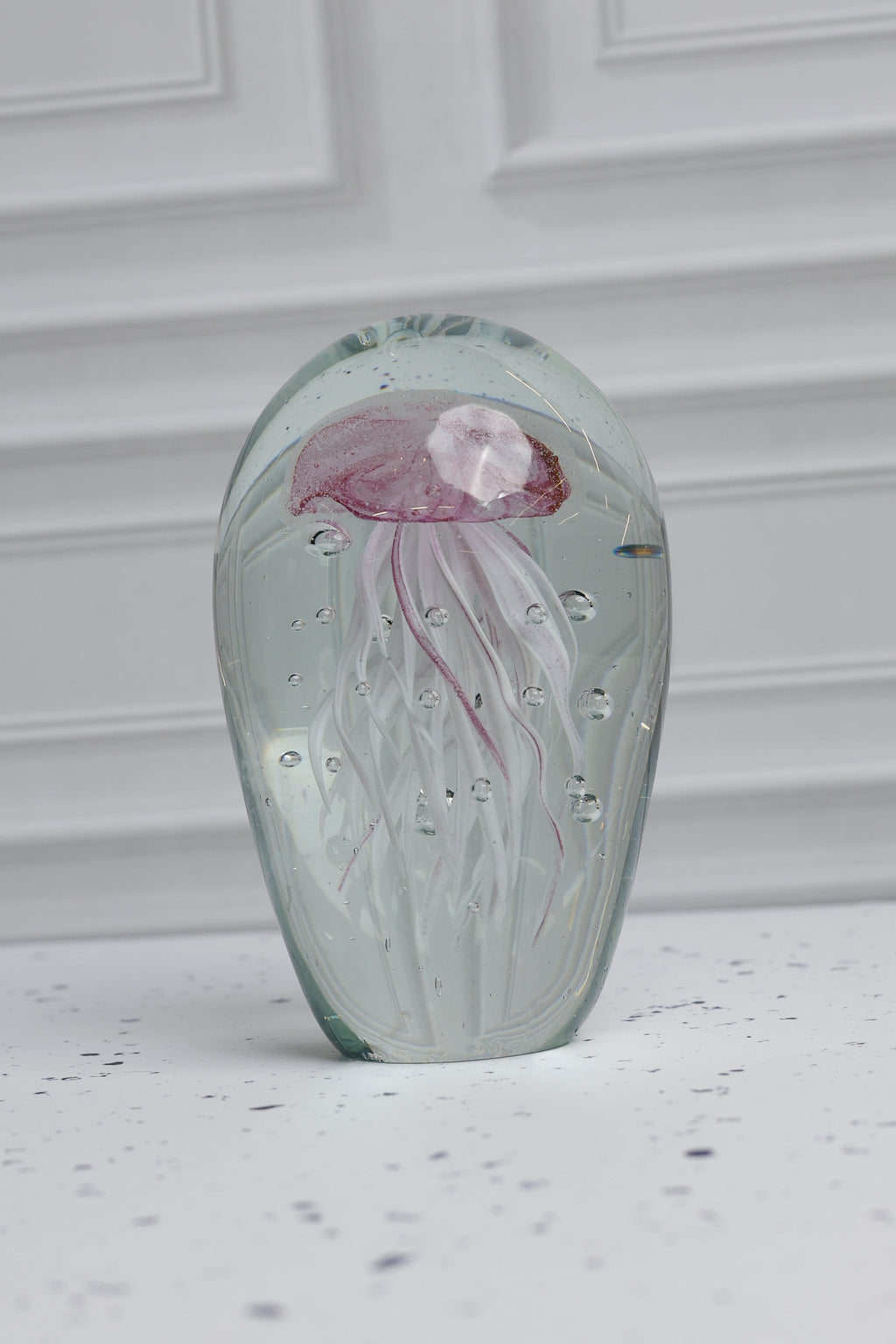 The Ocean Jellyfish Bloom Crystal Sculpture - PINK
