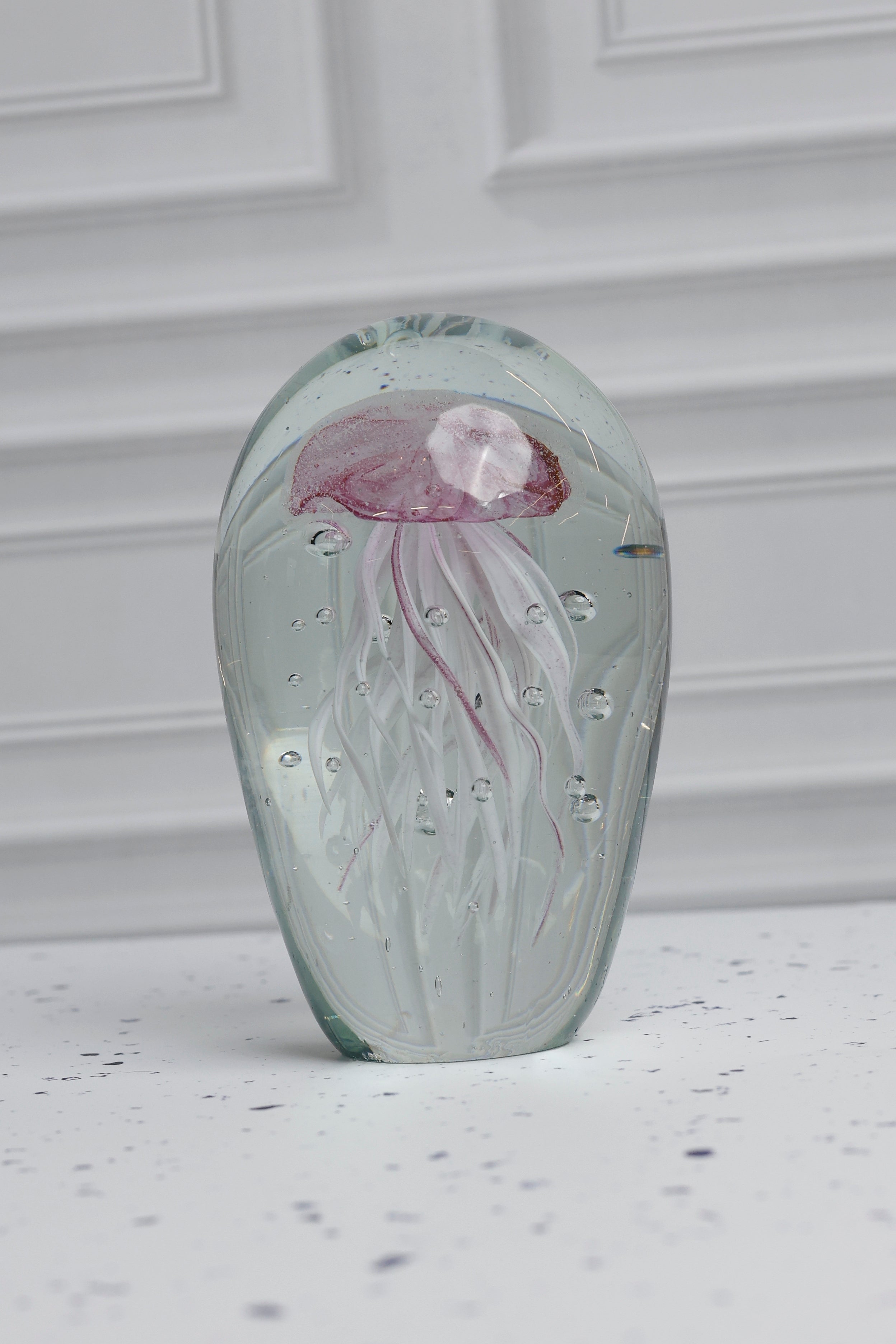 The Ocean Jellyfish Bloom Crystal Sculpture - PINK