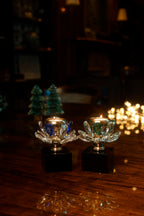 Shimmering Bloom Candle Stand - Blue