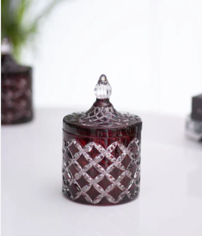 Ruby Trellis Crystal Jar