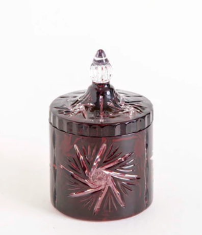Crimson Starburst Crystal Jar