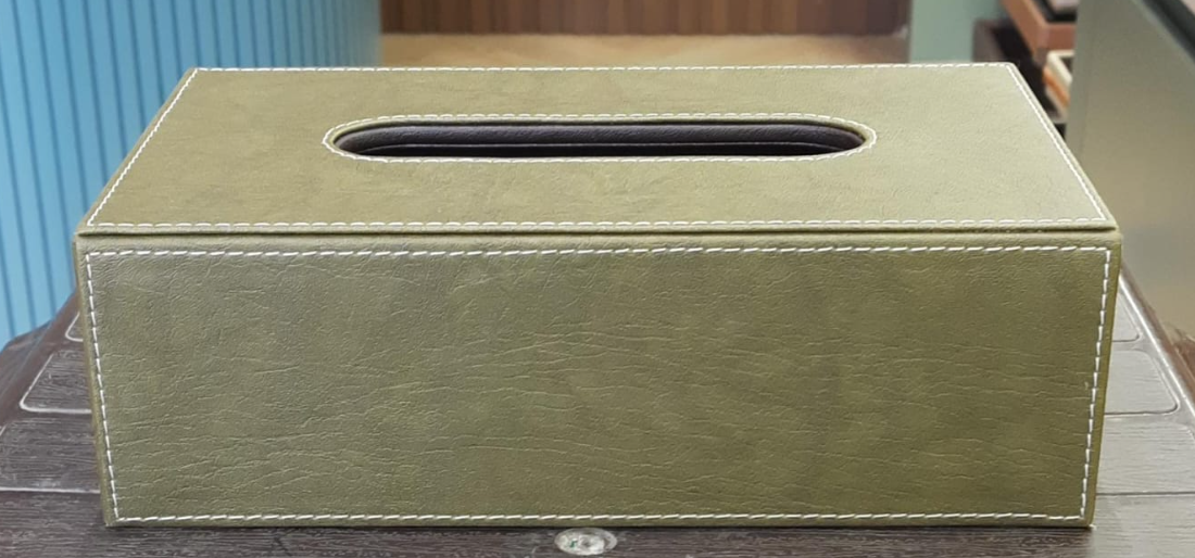 Balmoral Tissue Box — Olive Green