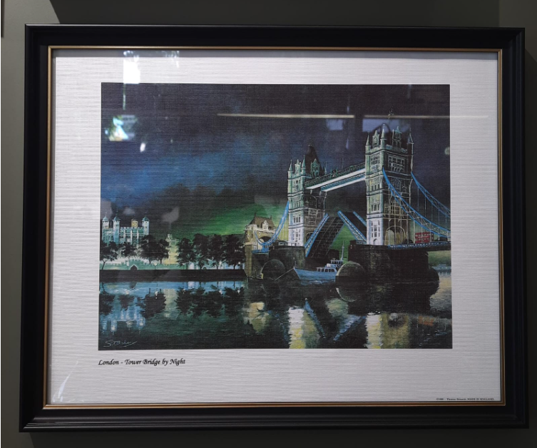 “London – Tower Bridge by Night” Framed Wall Art