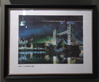 “London – Tower Bridge by Night” Framed Wall Art