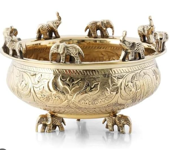 The Royal Elephant Procession Brass Urli