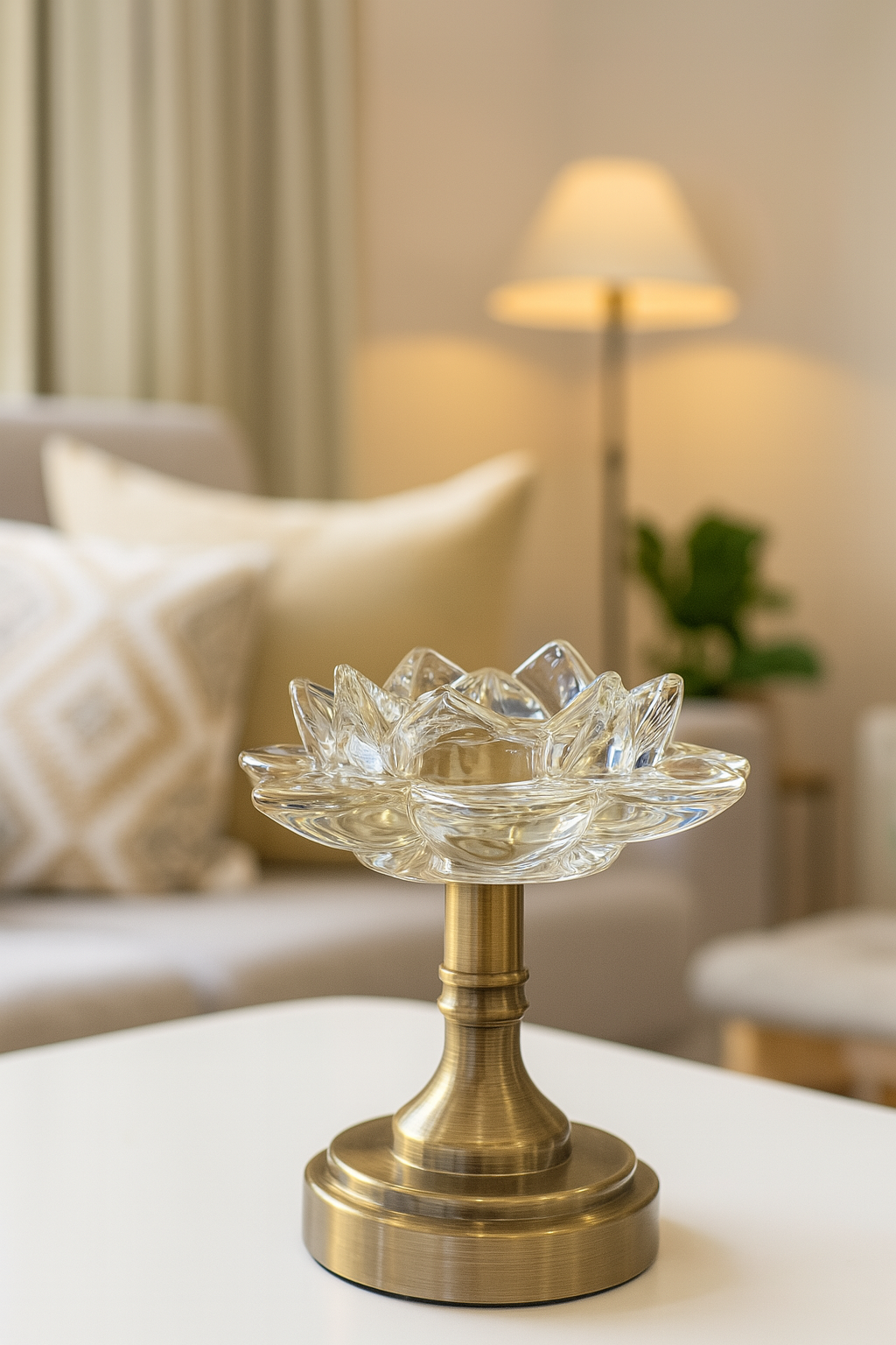 The Elara Lotus Candle Stand - Medium