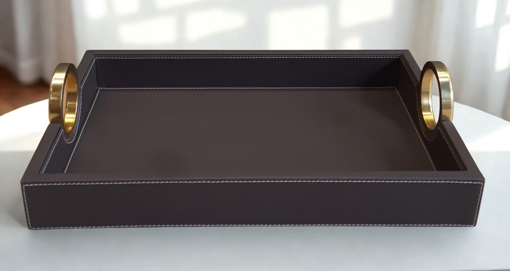 Windsor Luxe Bar Leather Tray - Large