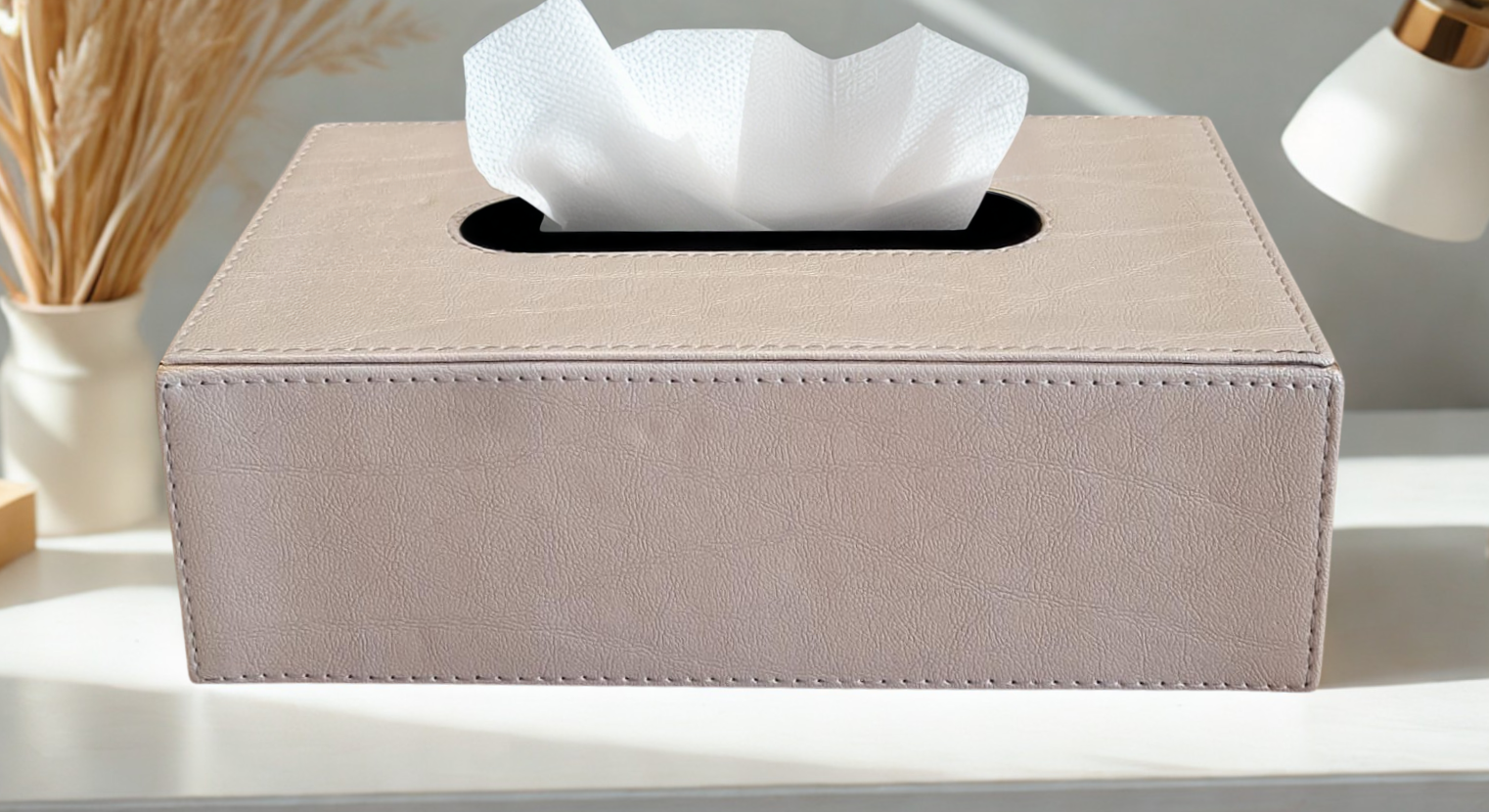 Balmoral Tissue Box — cream