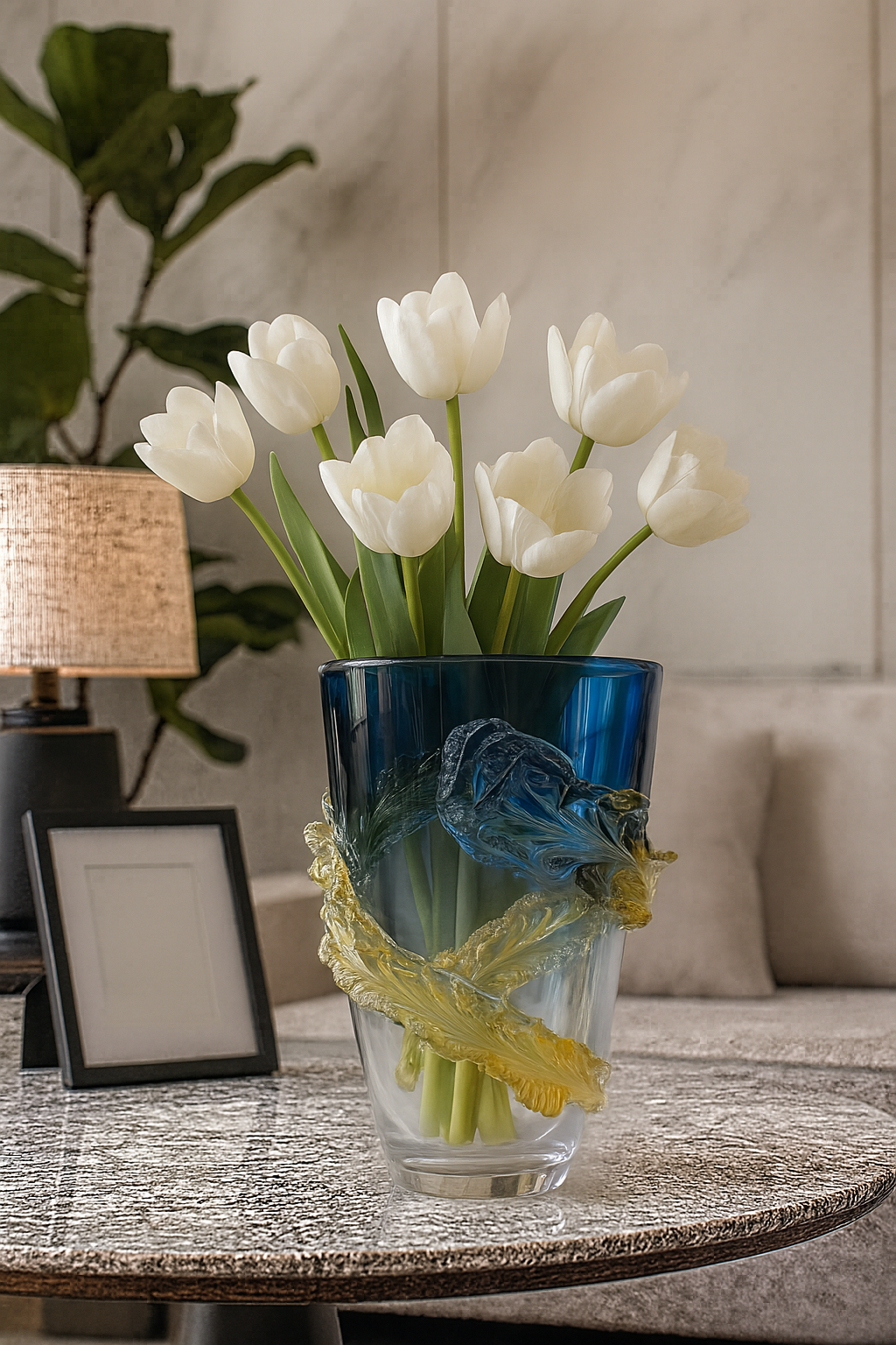 The Azure Waves Glass Vase