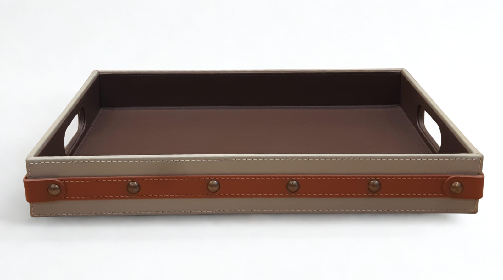 Ascot Saddle Strap Leather Tray - Large