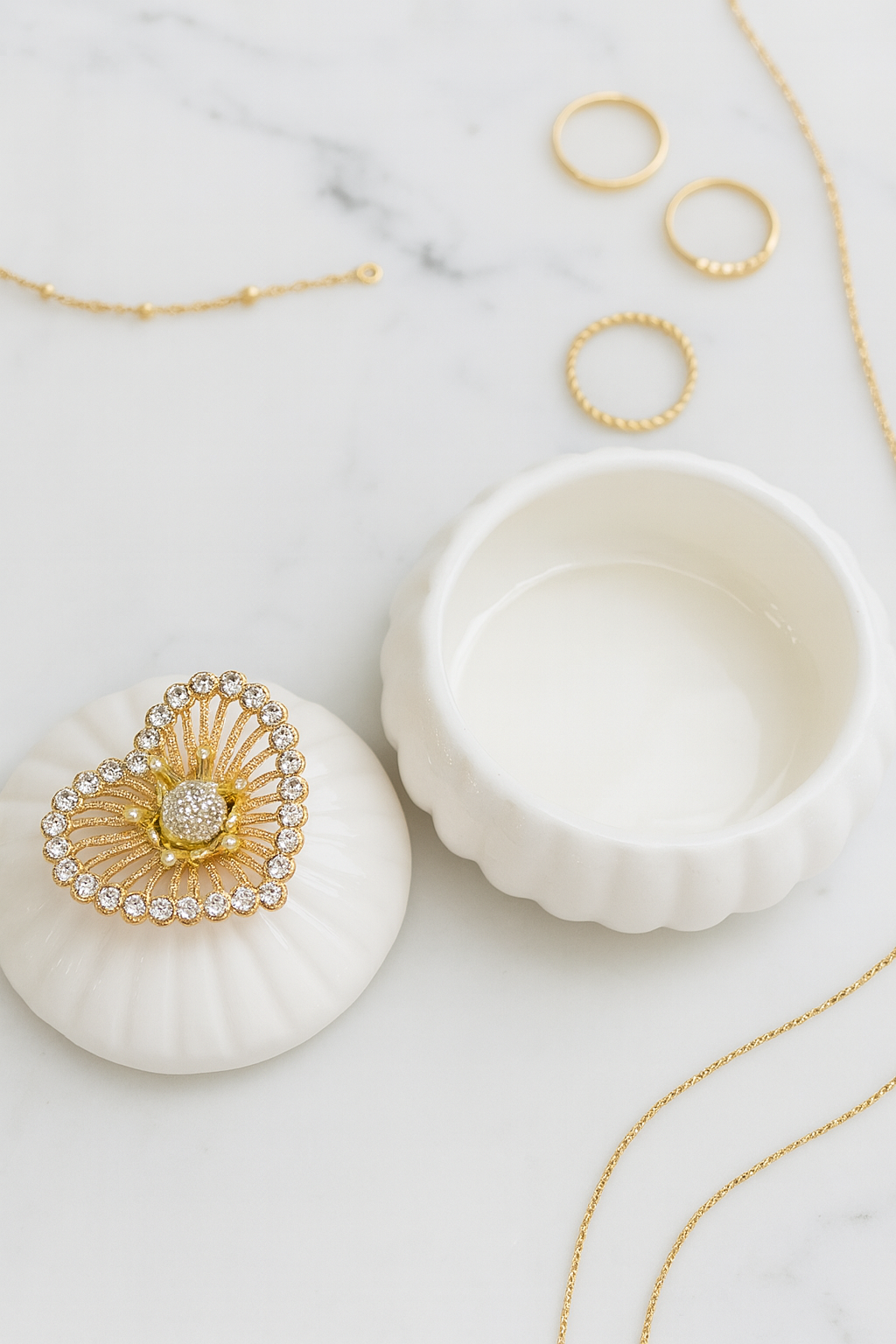 Golden Heart Trinket Box