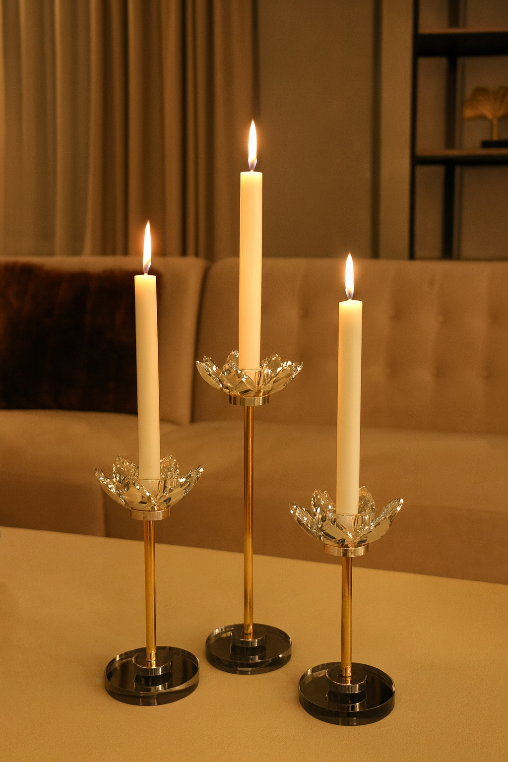 Crystal Lotus Candle Stand – Small