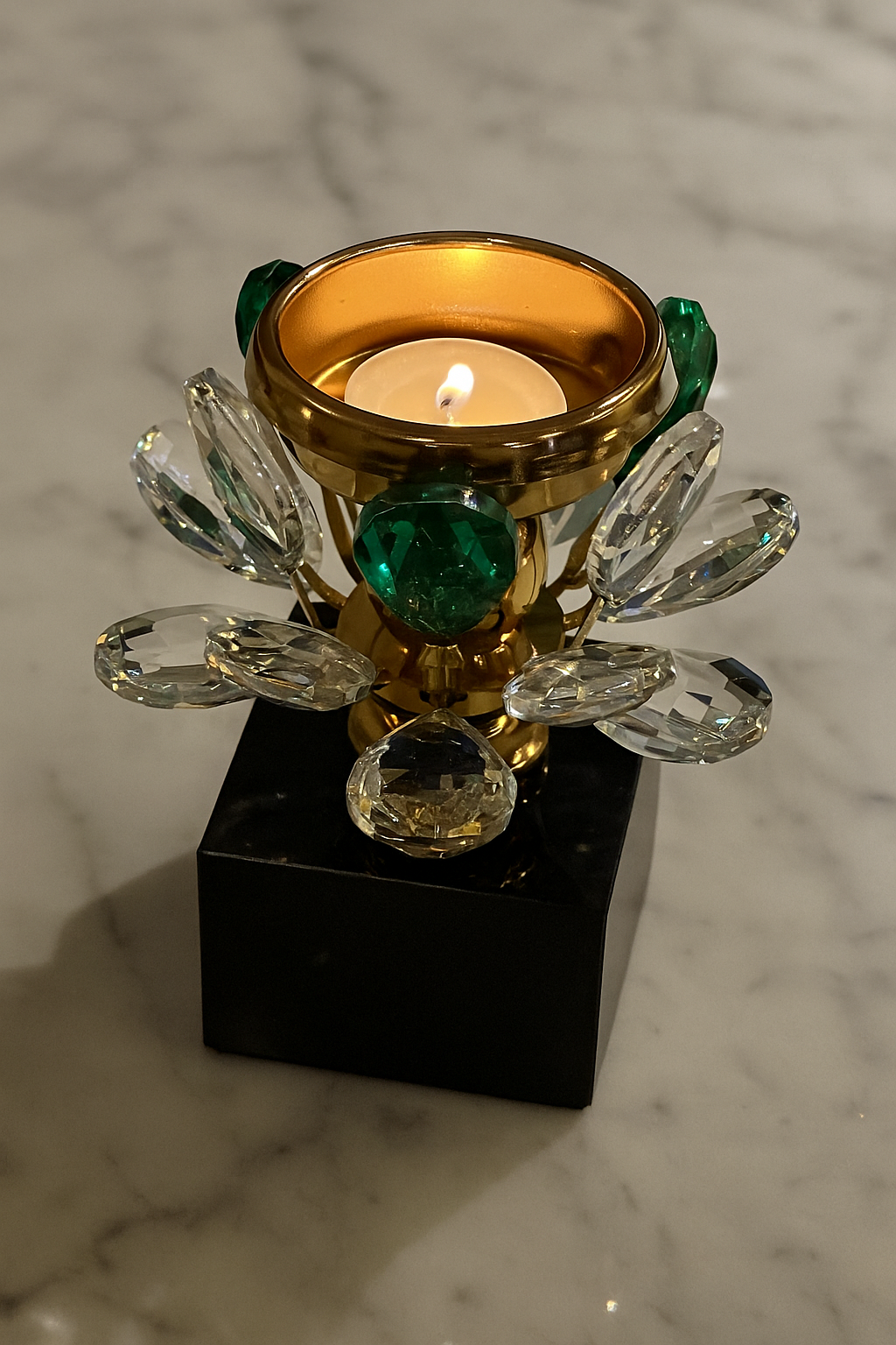 Shimmering Bloom Candle Stand - Green