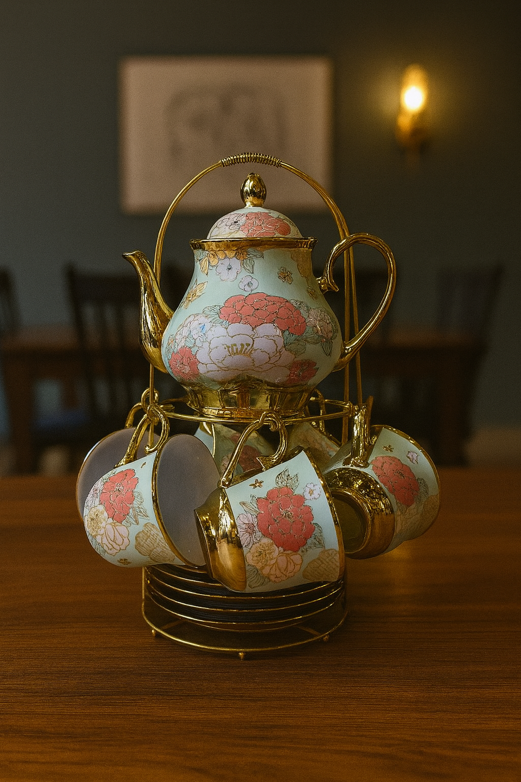 Golden Blossom Tea Set - Green