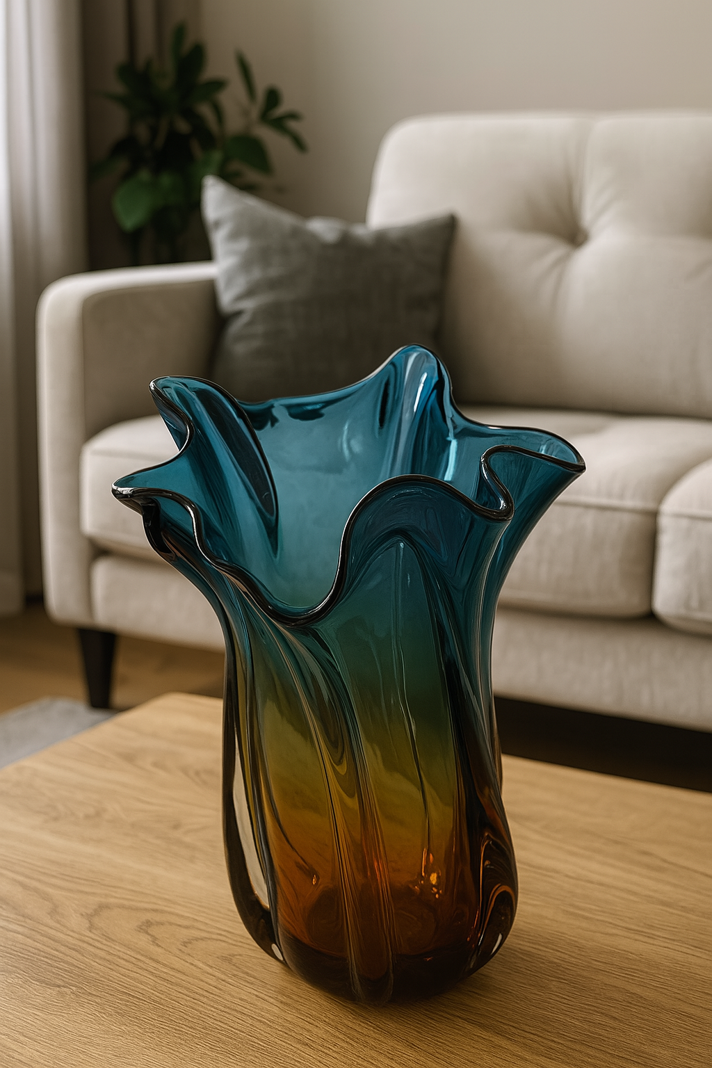 The Celestial Ripple Glass Vase
