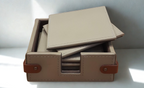 Ascot Saddle Strap Leather Coaster Set - set of 6