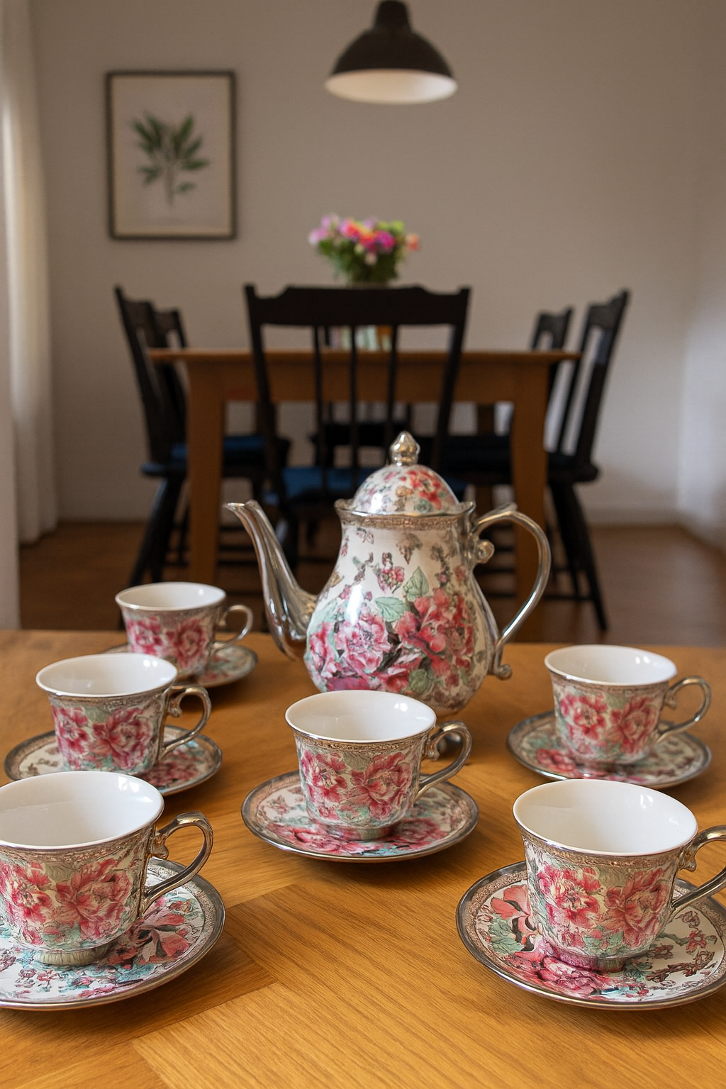 Sovereign Rose Tea Set - Pink accents
