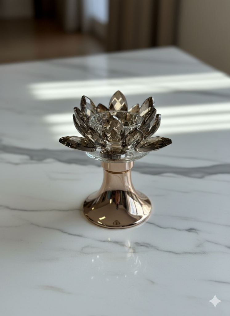 Golden Lotus Glow Candle Stand – Small