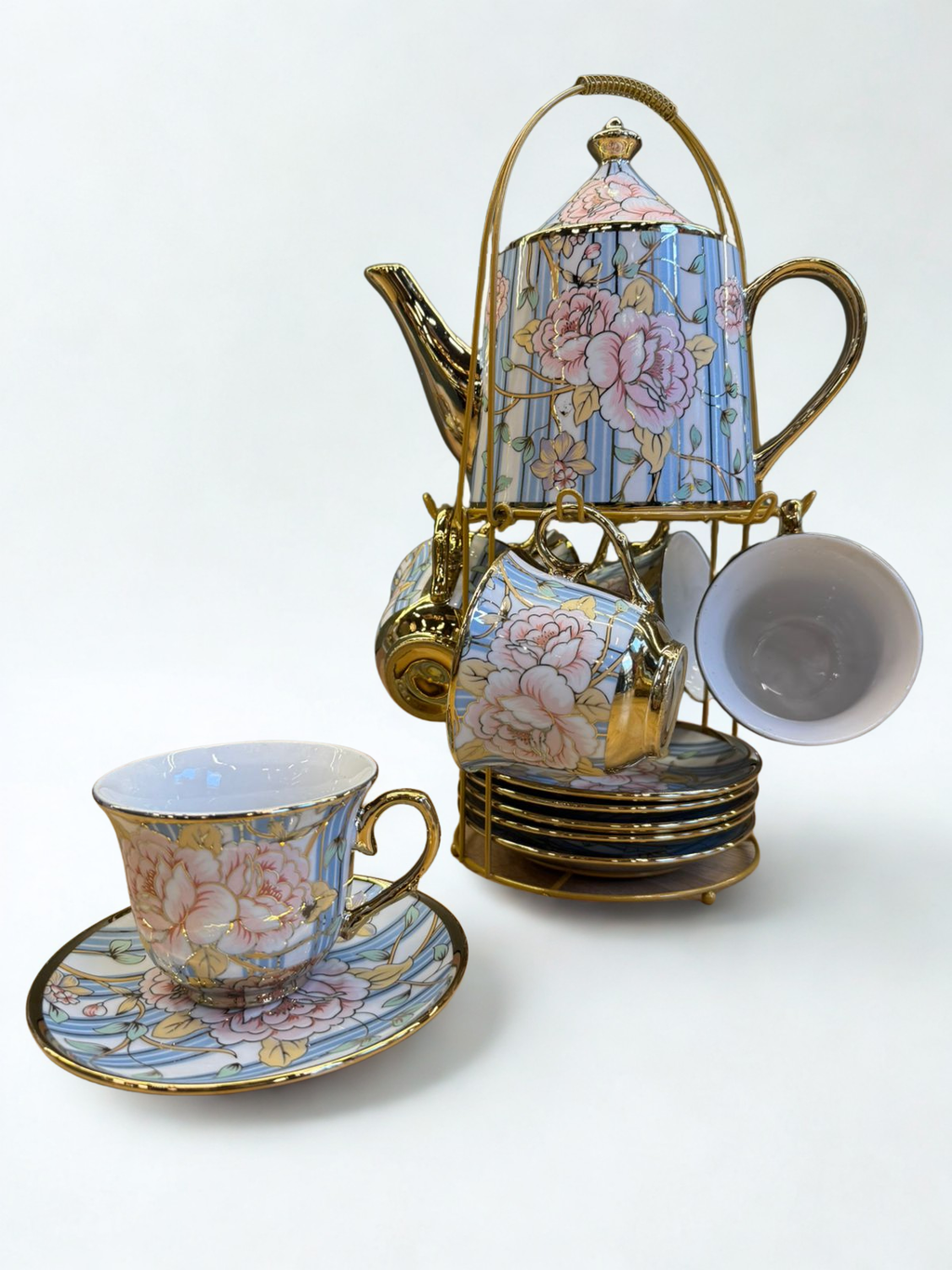 Palace Bloom Tea Set - Blue