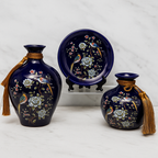 Royal Sapphire Blossom – 3 Piece Ceramic Set