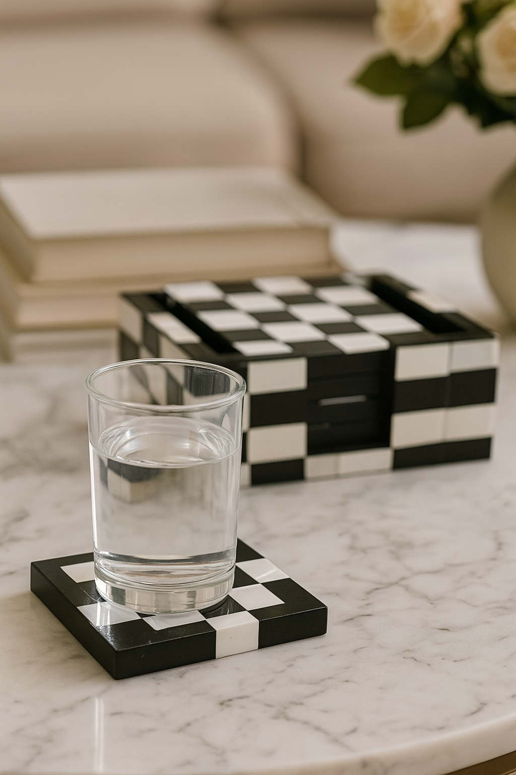 The Knightsbridge Check Coaster Set