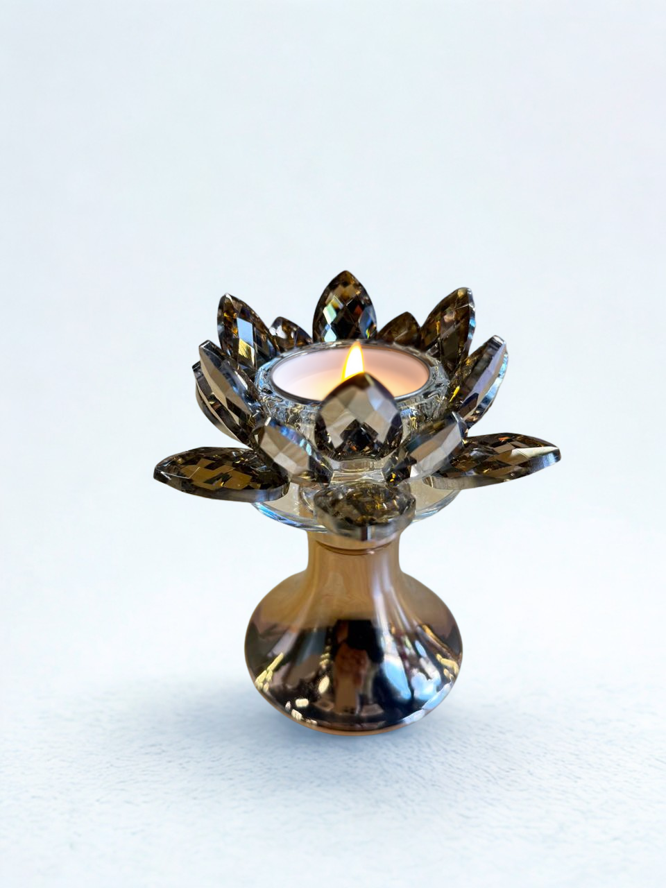 Golden Lotus Glow Candle Stand – Small