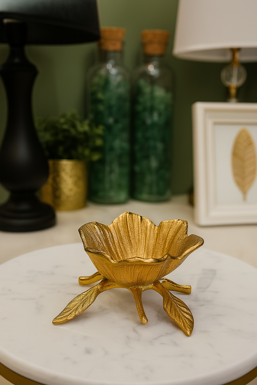 The Golden Petal Candle Holder