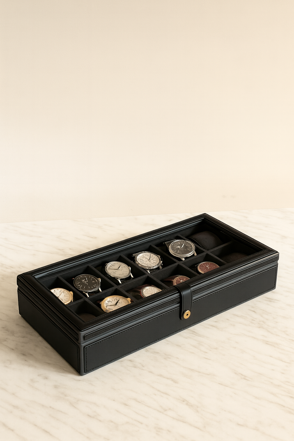Knightsbridge Watch Box – Navy Blue