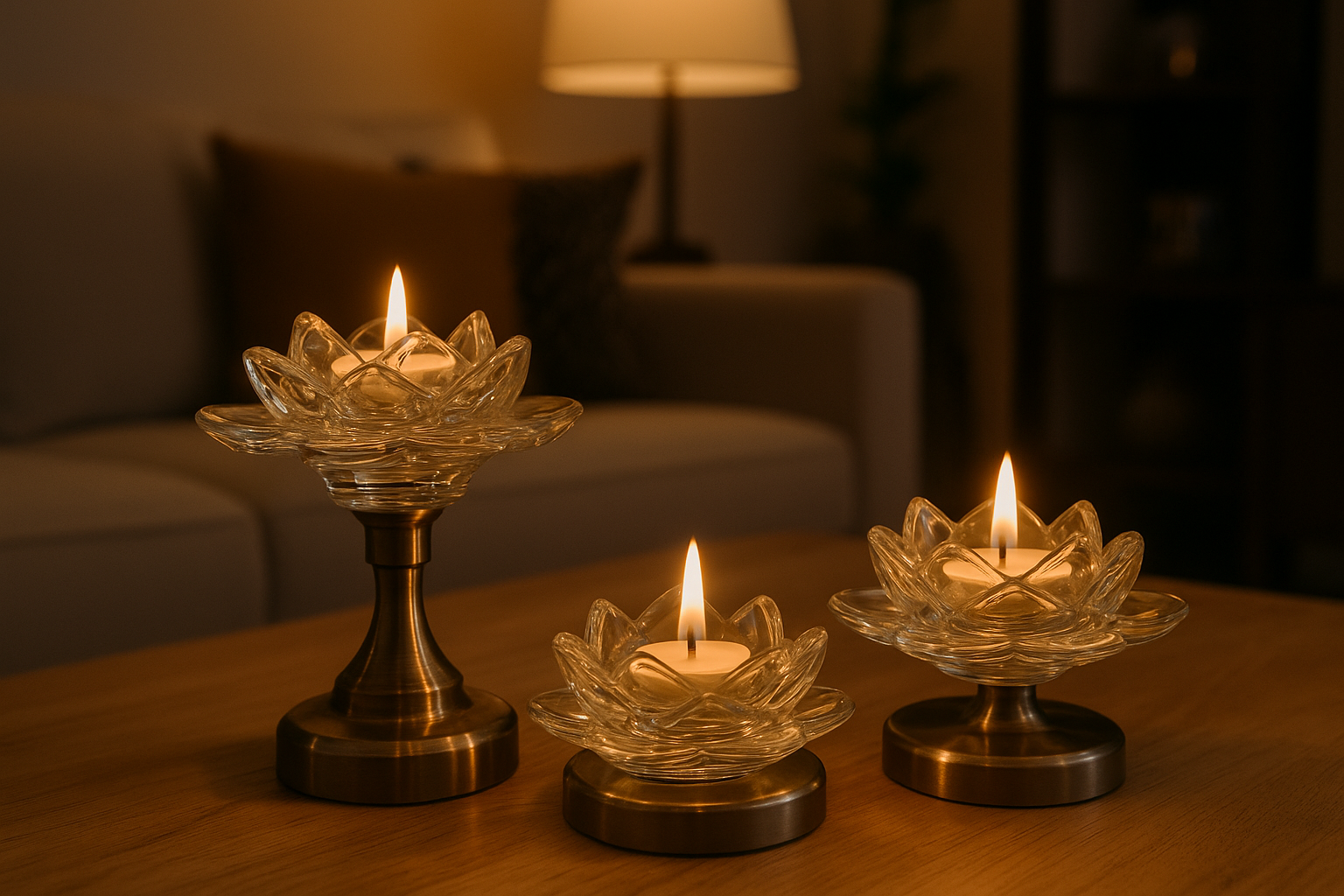 The Elara Lotus Candle Stand - Large