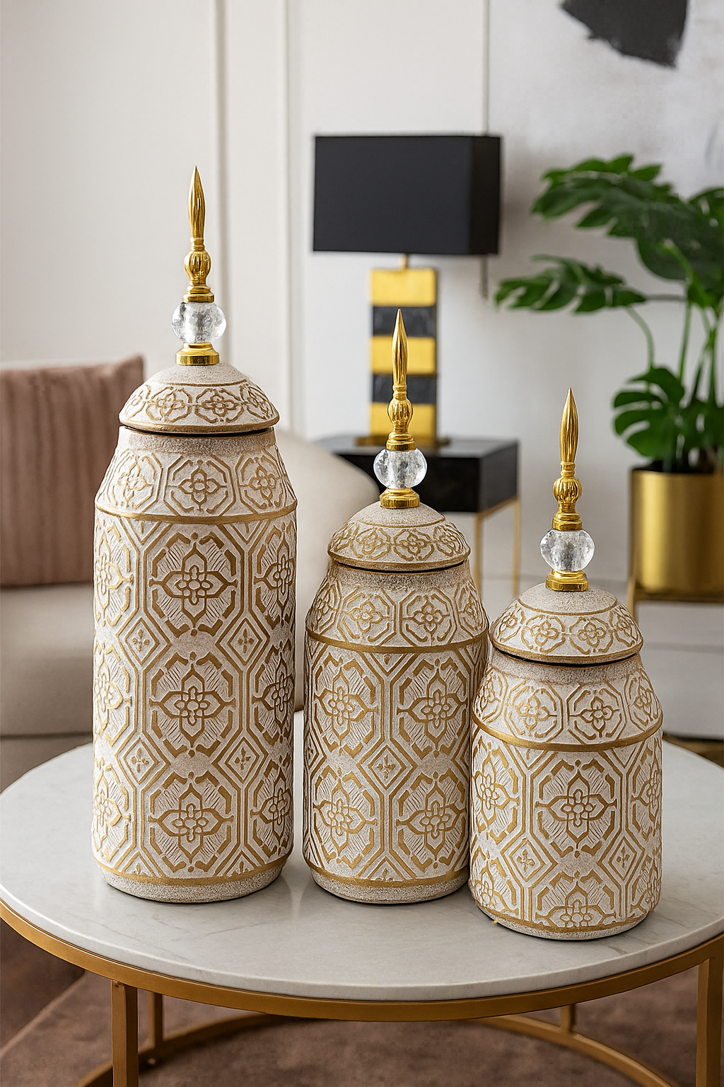 Golden Mirage Temple Jar – Small