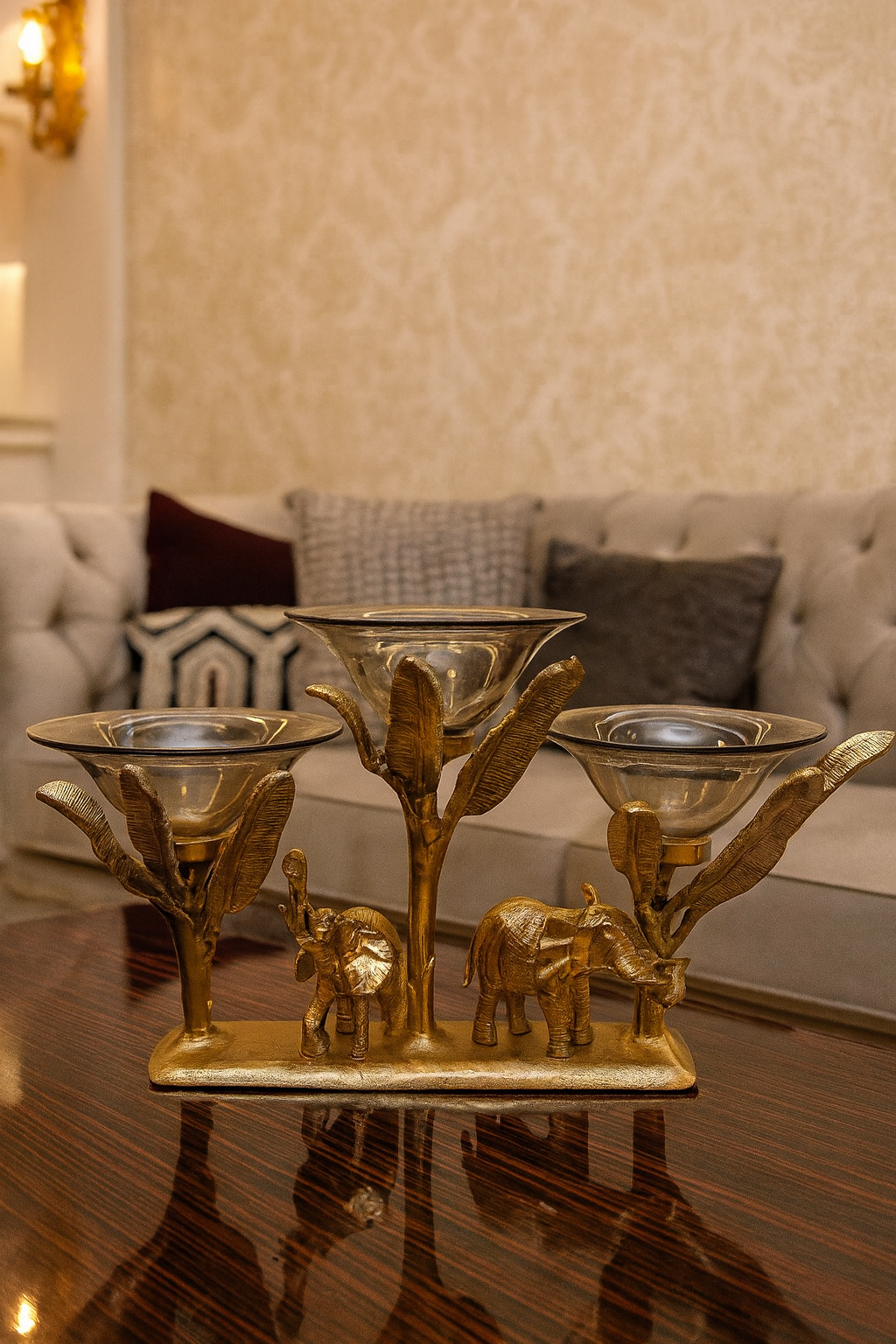 The Elephant Grove Triple Candle Holder