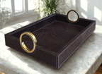 Windsor Croc Leather Serving Tray - Large