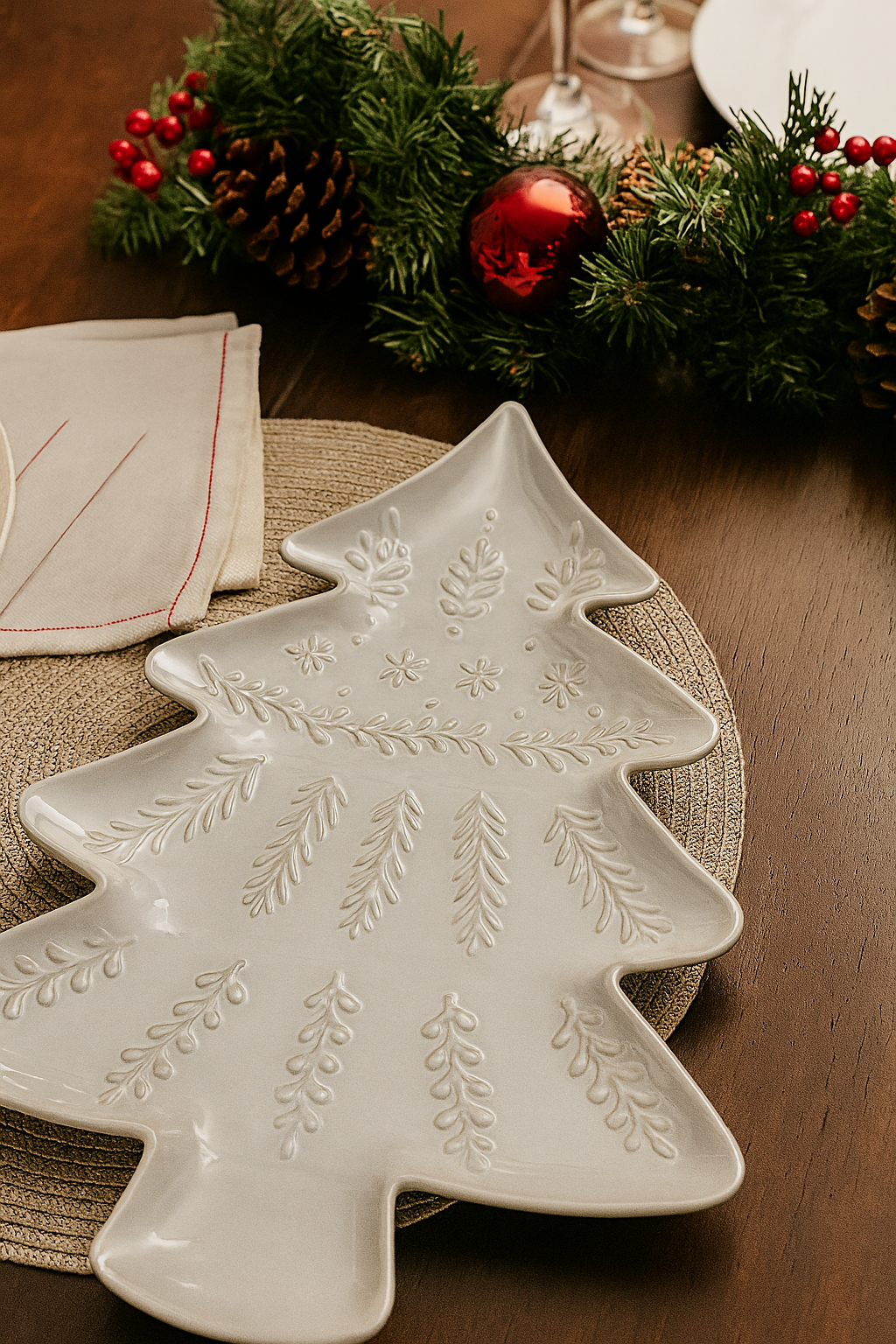 Winter Fir Ceramic Platter