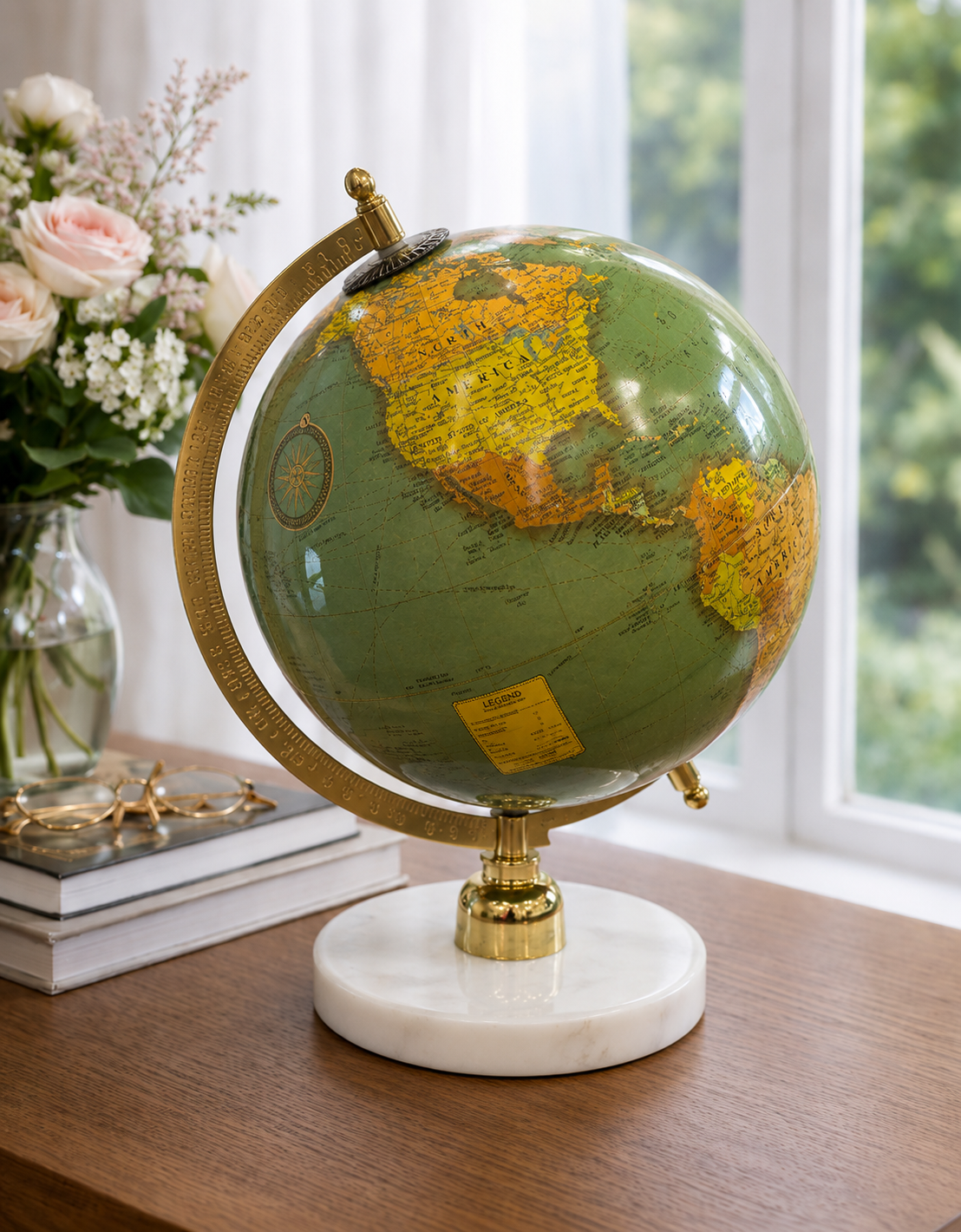 The Vintage Explorer Green Globe – Large