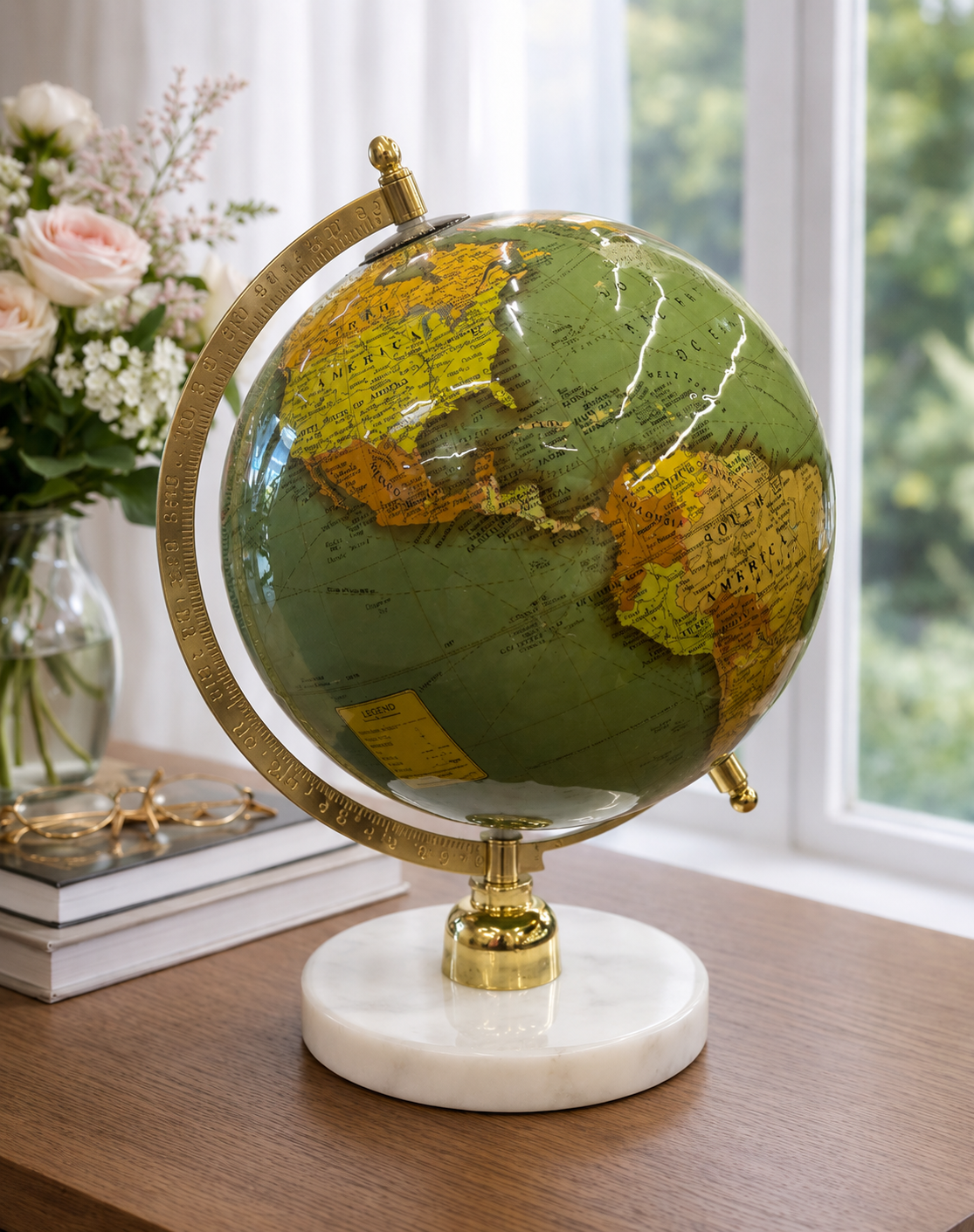 The Vintage Explorer Green Globe – Large