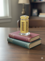 Heritage Gold Telephone Booth Showpiece