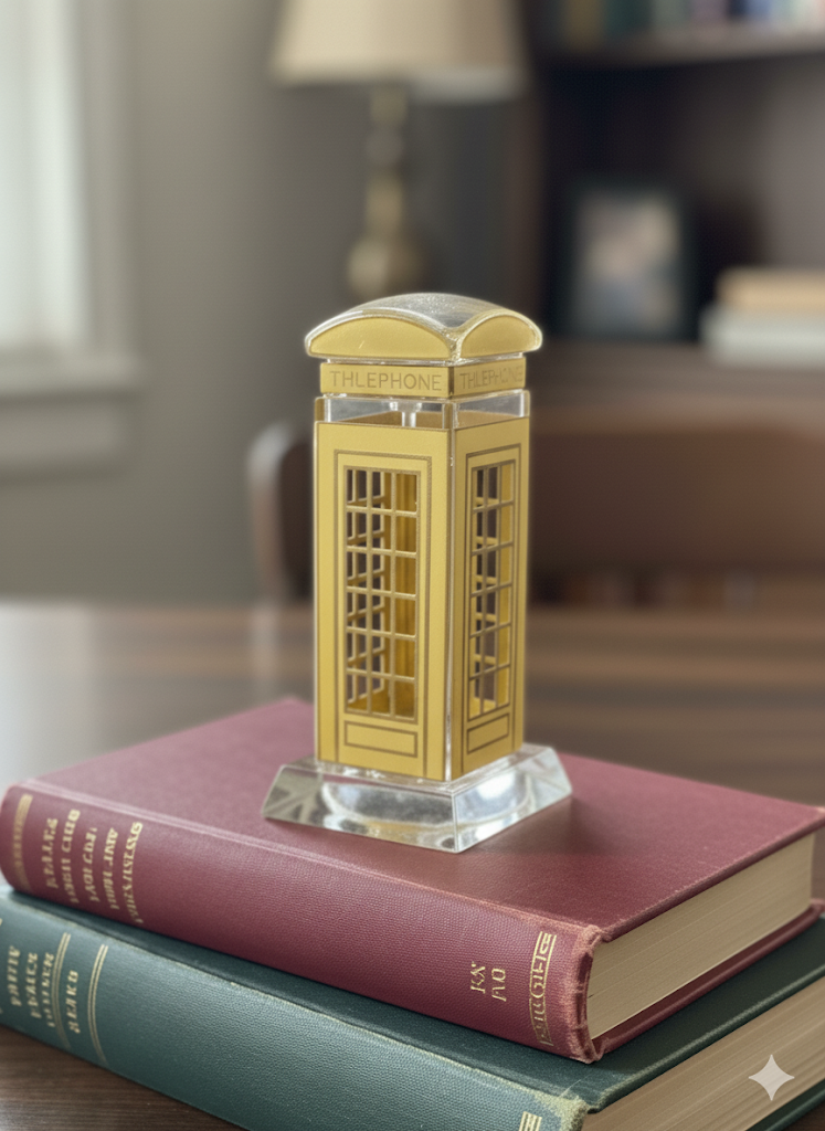 Heritage Gold Telephone Booth Showpiece