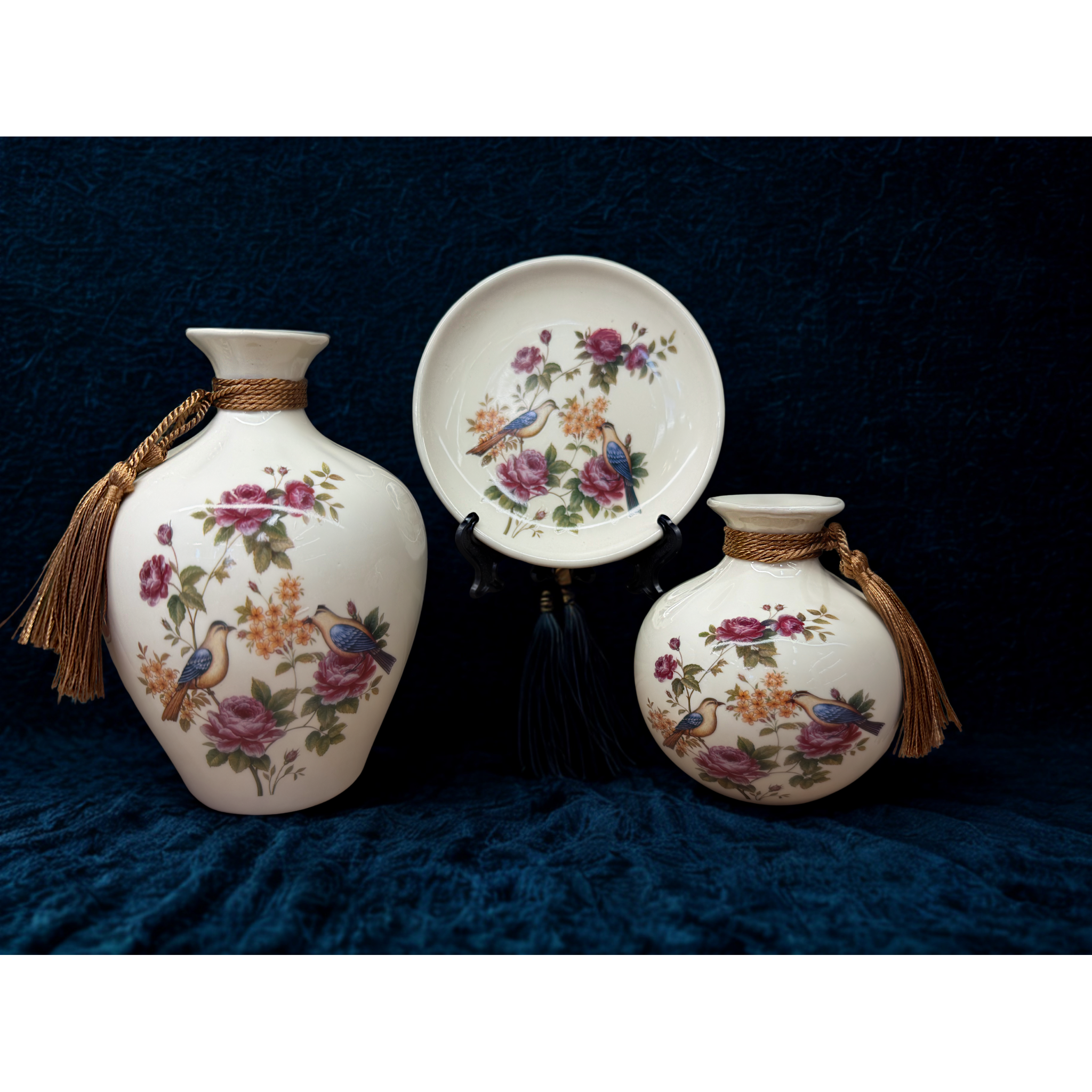 Ivory Pearl Blossom – 3 Piece Ceramic Set