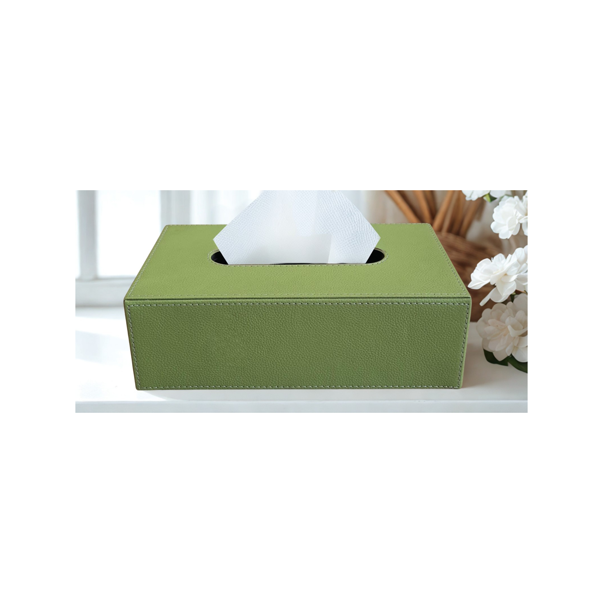 Balmoral Tissue Box — Light Green