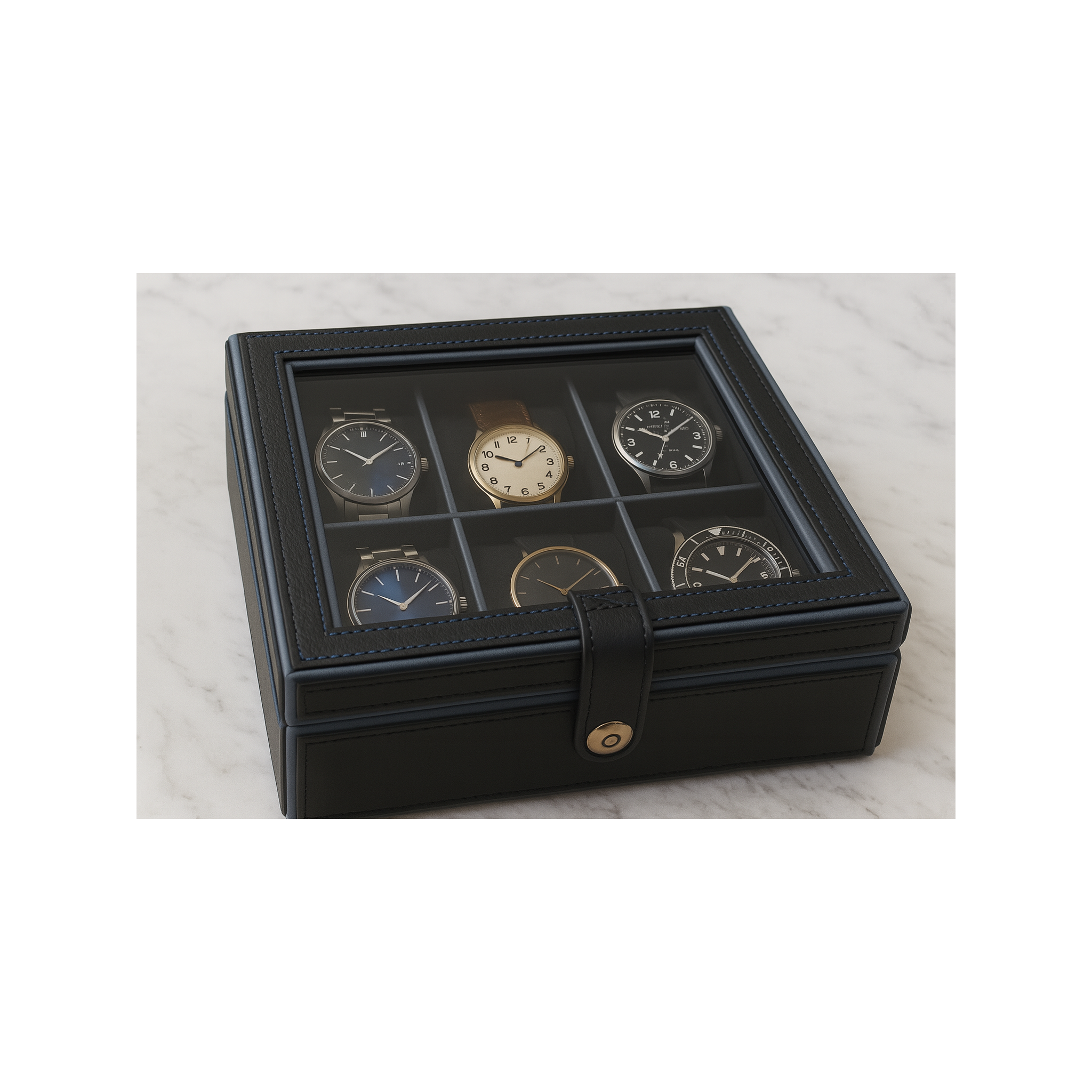 Knightsbridge Watch Box – Midnight Blue