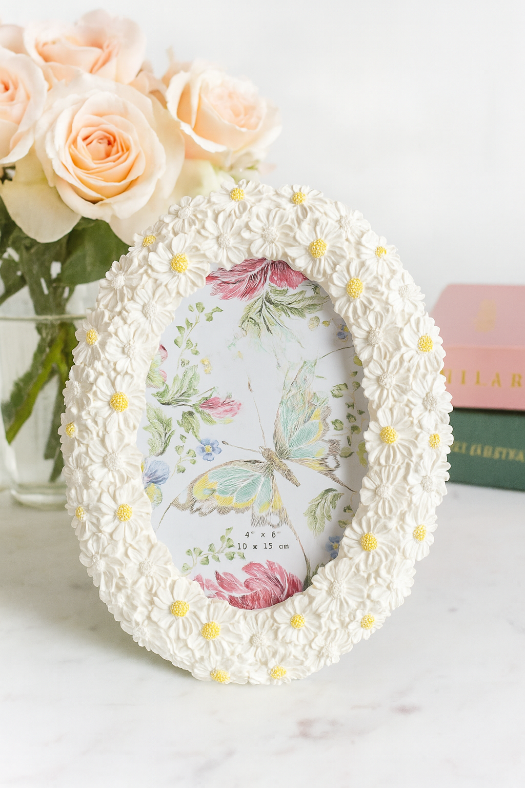 Daisy Bloom Oval Photo Frame – 4 x 6