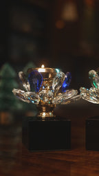 Shimmering Bloom Candle Stand - Blue