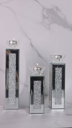 The Mayfair Crystal Column Candle Stand - Medium