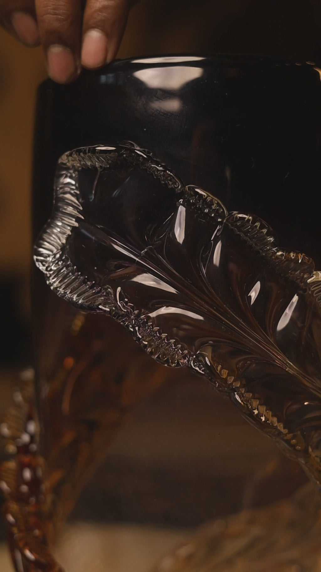 The Amethyst Wave Glass Vase