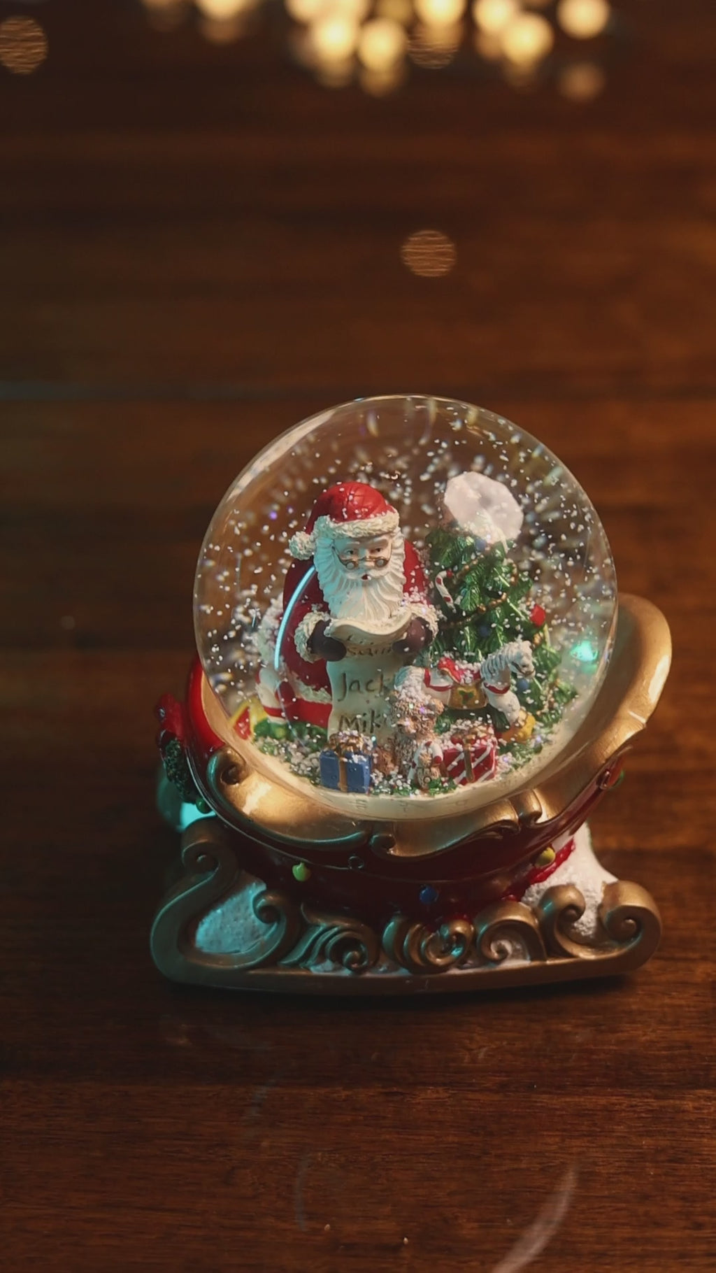 Santa’s Sleigh Snow Globe
