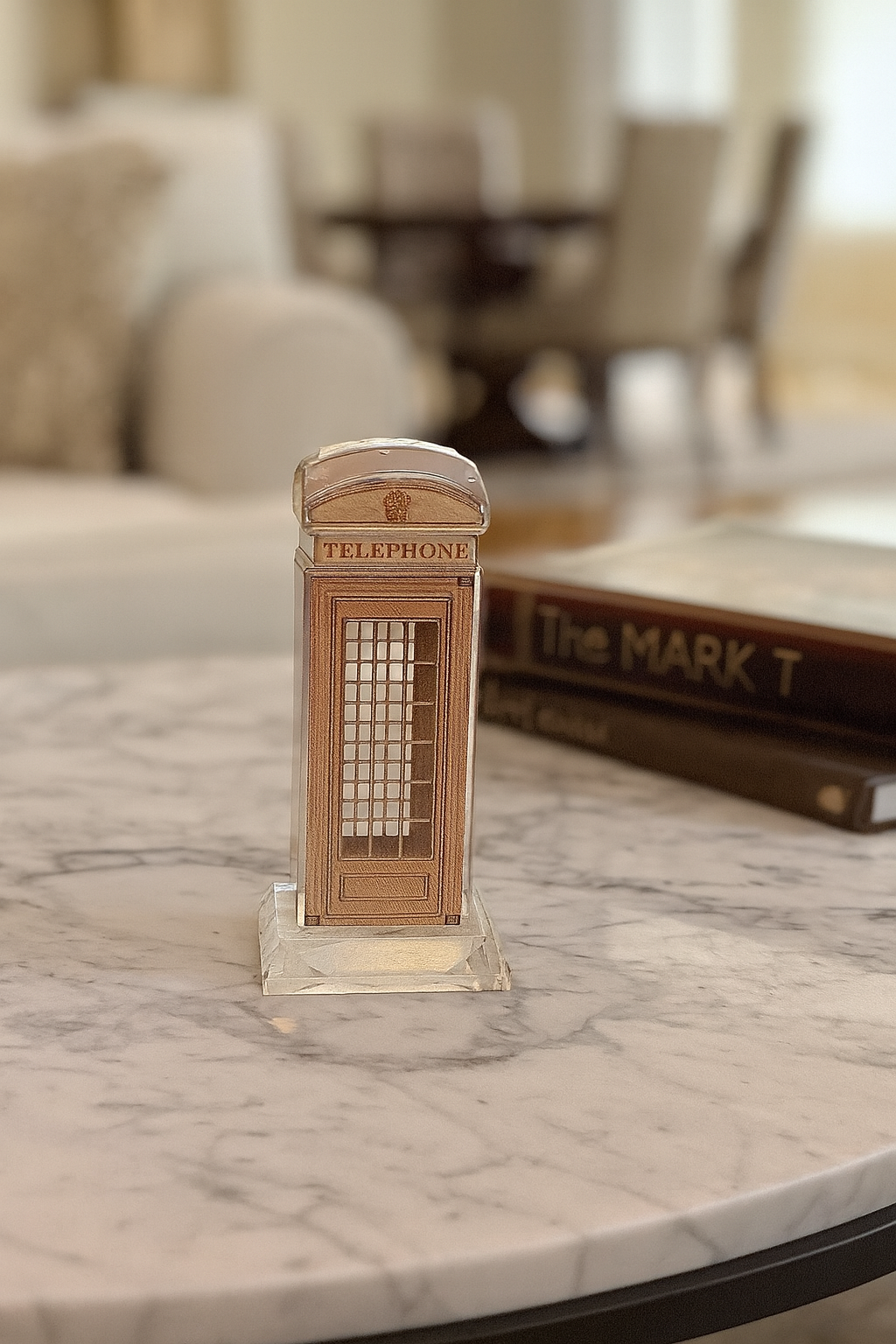 Heritage Rose Gold Telephone Booth Showpiece