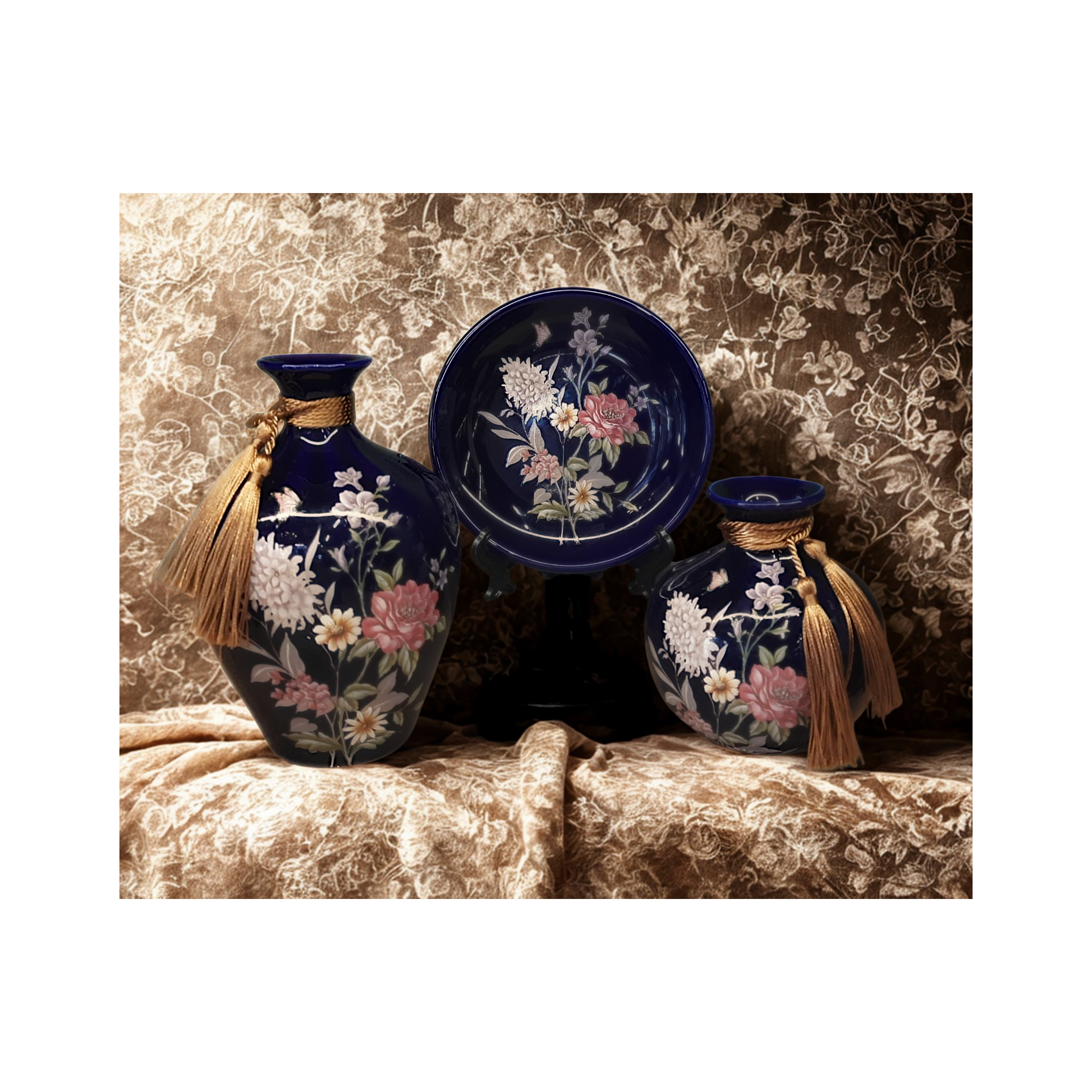 Amethyst Petal Blossom – 3 Piece Ceramic Set