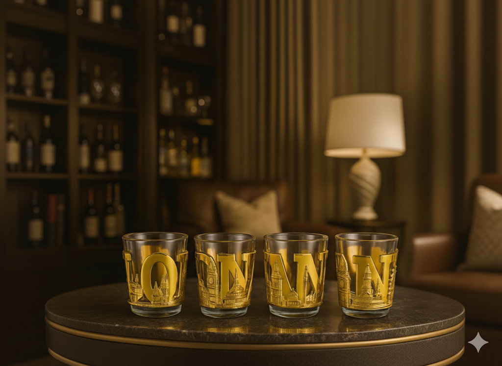 The Gilded London Skyline Set (Set of 4) - Gold